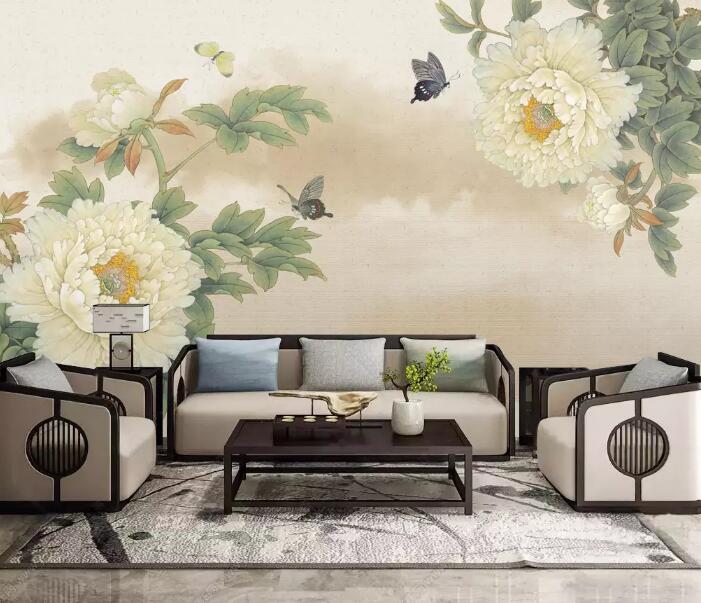 3D Flower Butterfly WG48 Wall Murals Wallpaper AJ Wallpaper 2