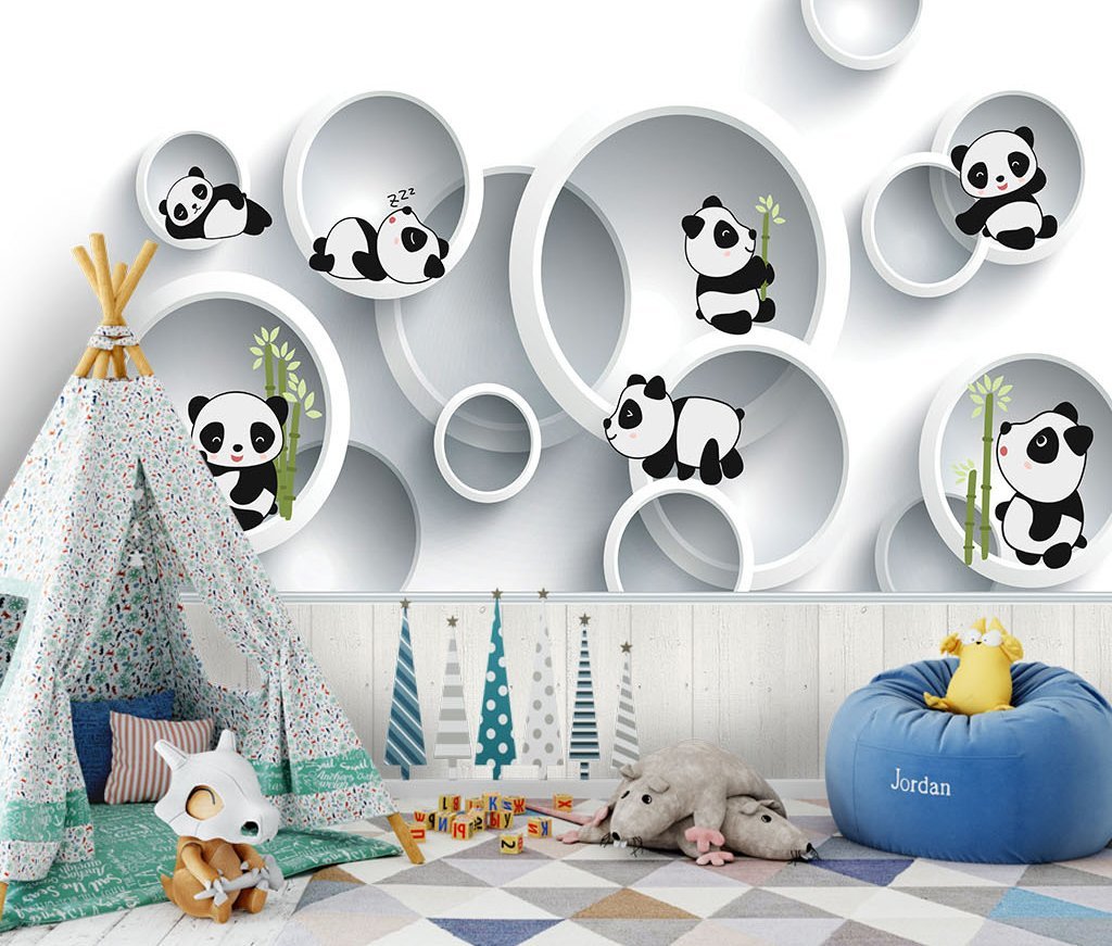 3D Cute Panda 830 Wall Murals Wallpaper AJ Wallpaper 2