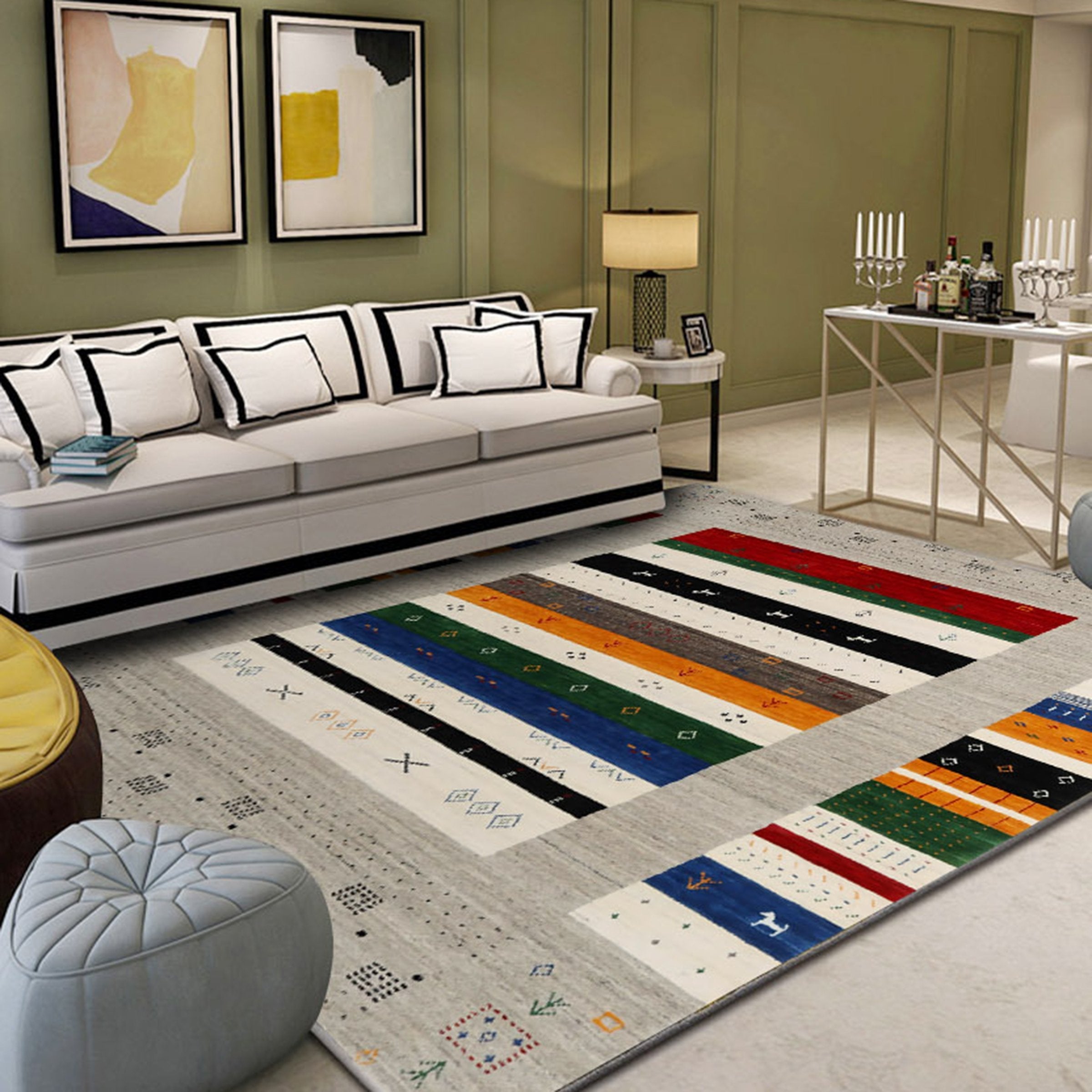 3D Colored Lines WG563 Non Slip Rug Mat Mat AJ Creativity Home