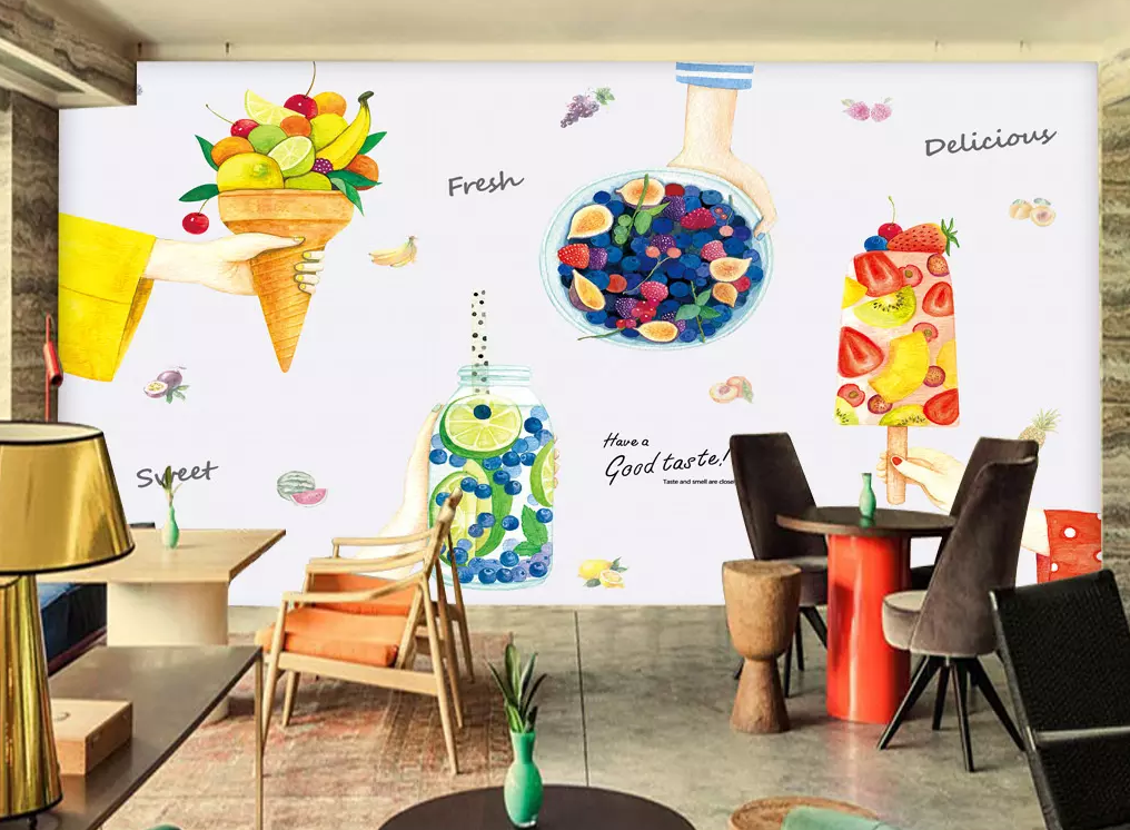 3D Ice Cream Fruit 409 Wallpaper AJ Wallpaper 2