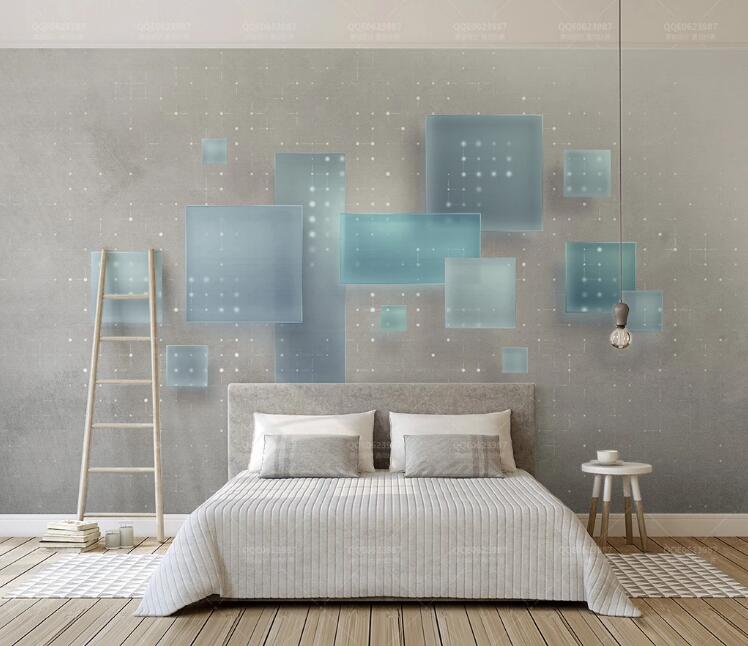 3D Blue Geometry WC127 Wall Murals