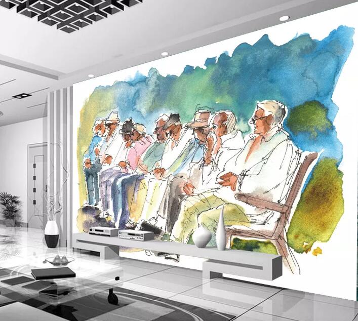 3D Elderly Partner WG1035 Wall Murals