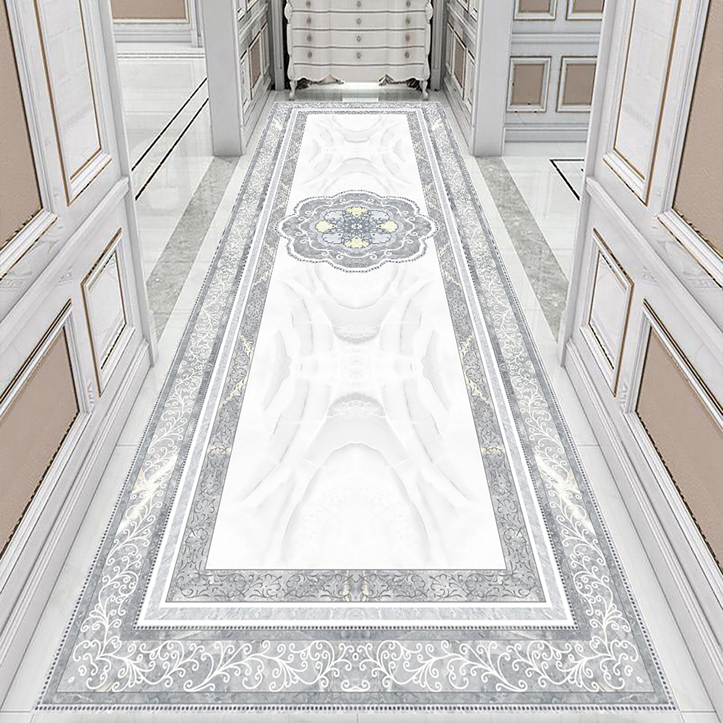 3D Black Pattern WG127 Floor Mural Wallpaper AJ Wallpaper 2