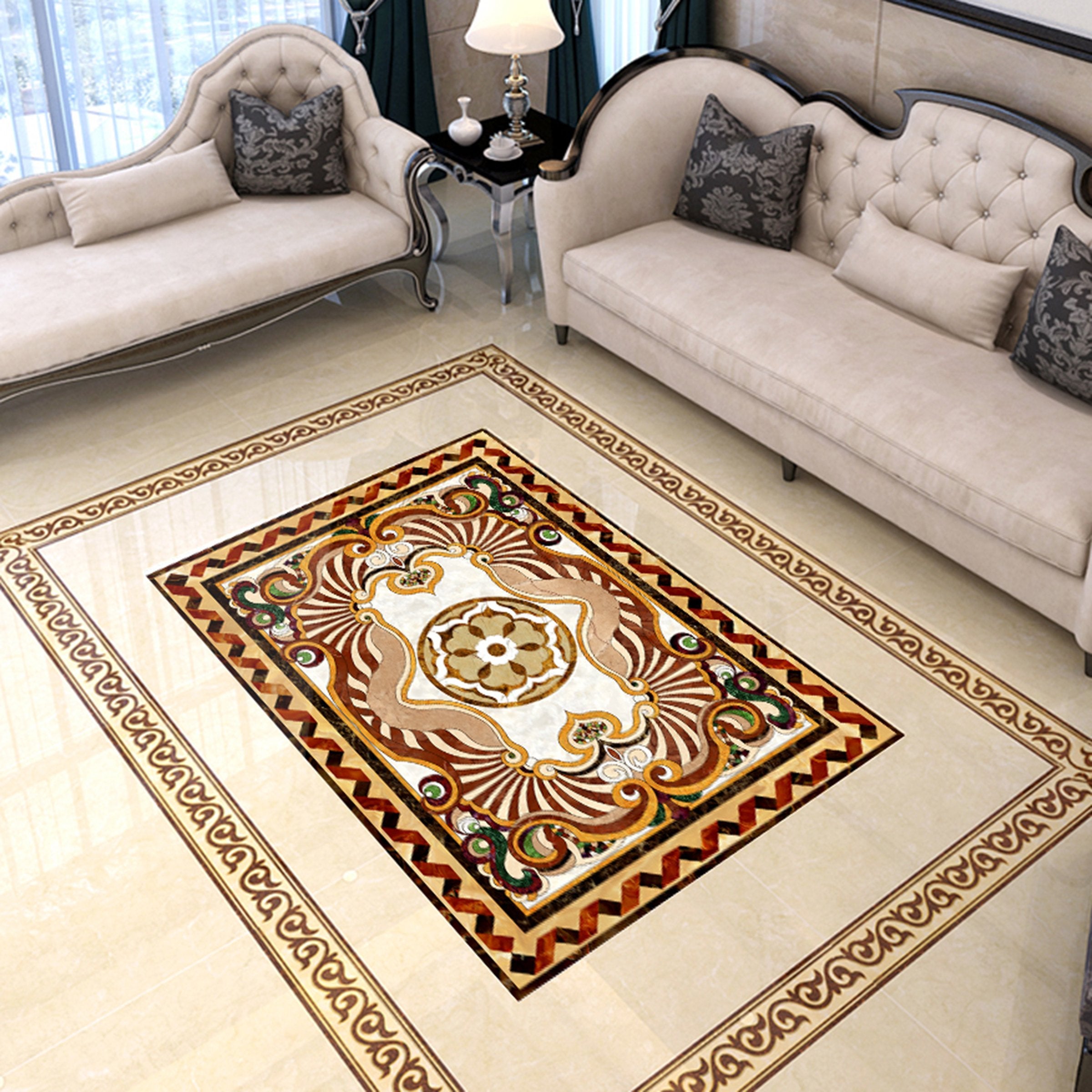 3D Colored Circle WG682 Floor Mural Wallpaper AJ Wallpaper 2