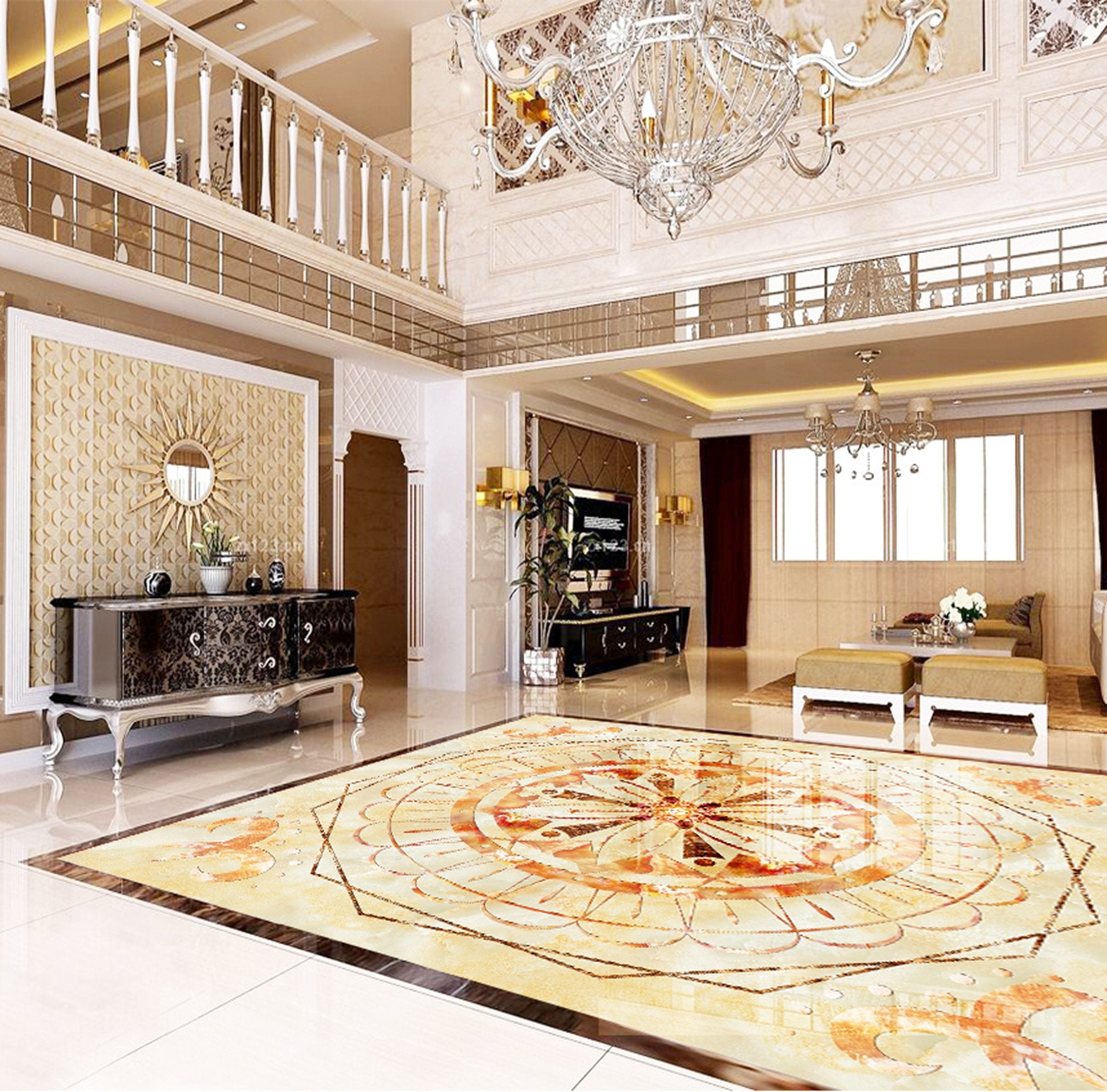 3D Religious Pattern WG188 Floor Mural Wallpaper AJ Wallpaper 2