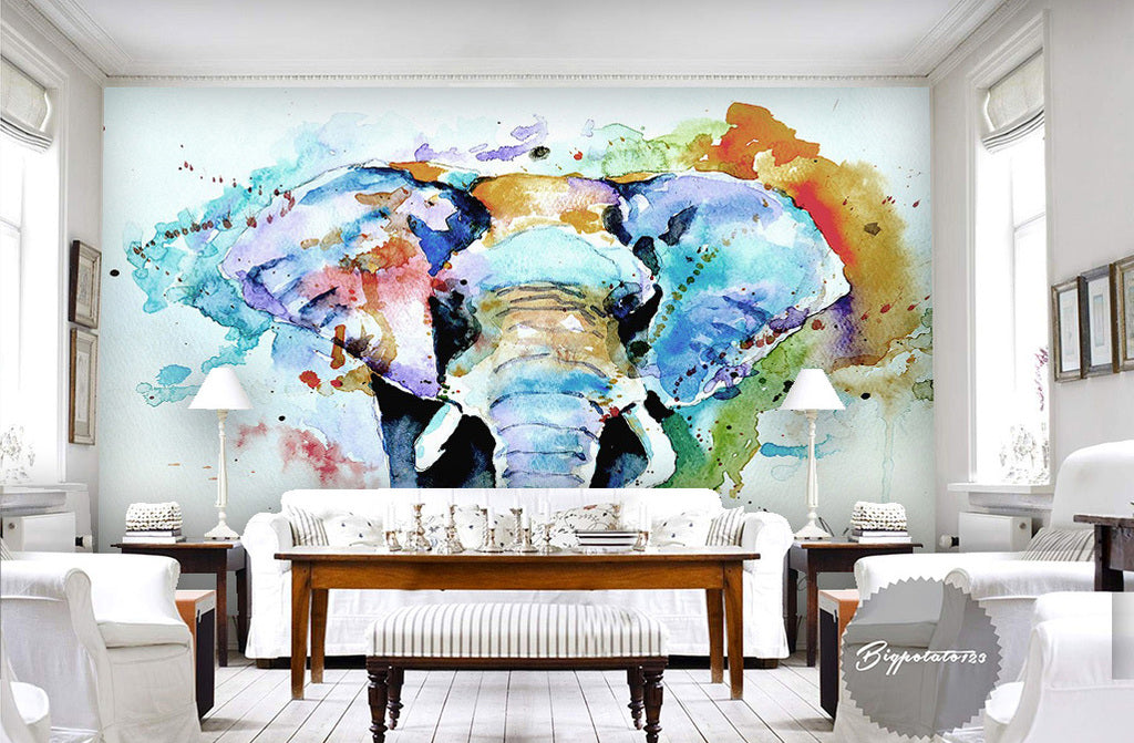 3D Elephant Painting WG263 Wall Murals