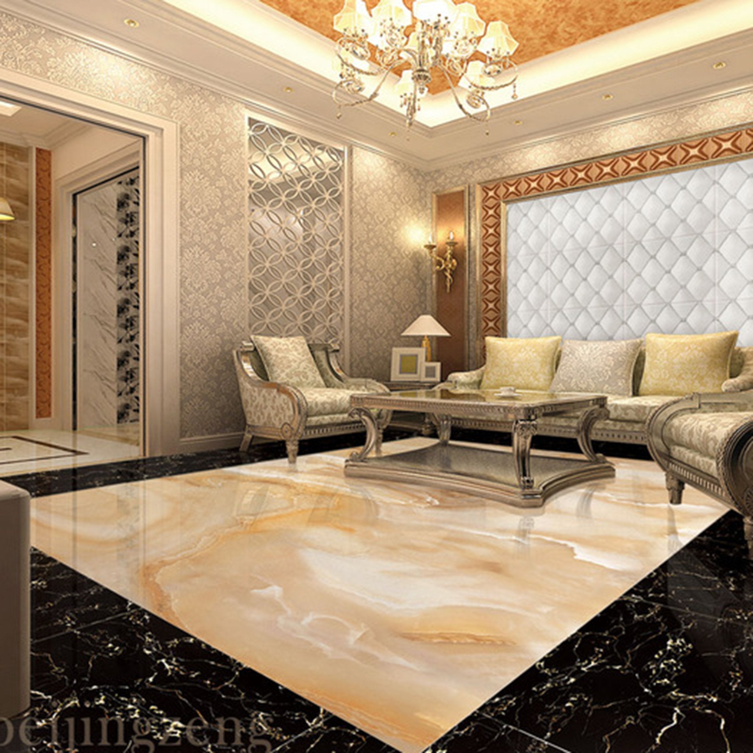 3D Marble Stripe WG263 Floor Mural Wallpaper AJ Wallpaper 2