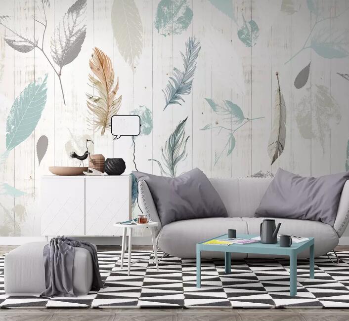 3D Colored Feather WG02 Wall Murals Wallpaper AJ Wallpaper 2