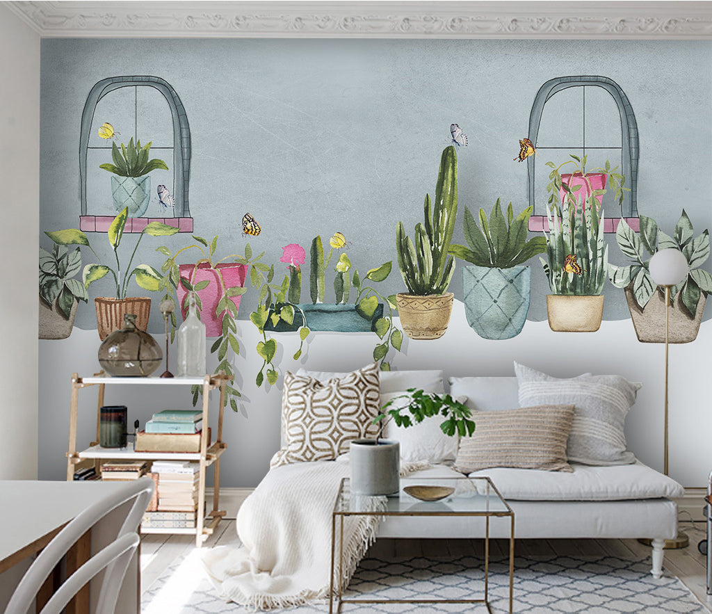 3D Windowsill Plant WC060 Wall Murals