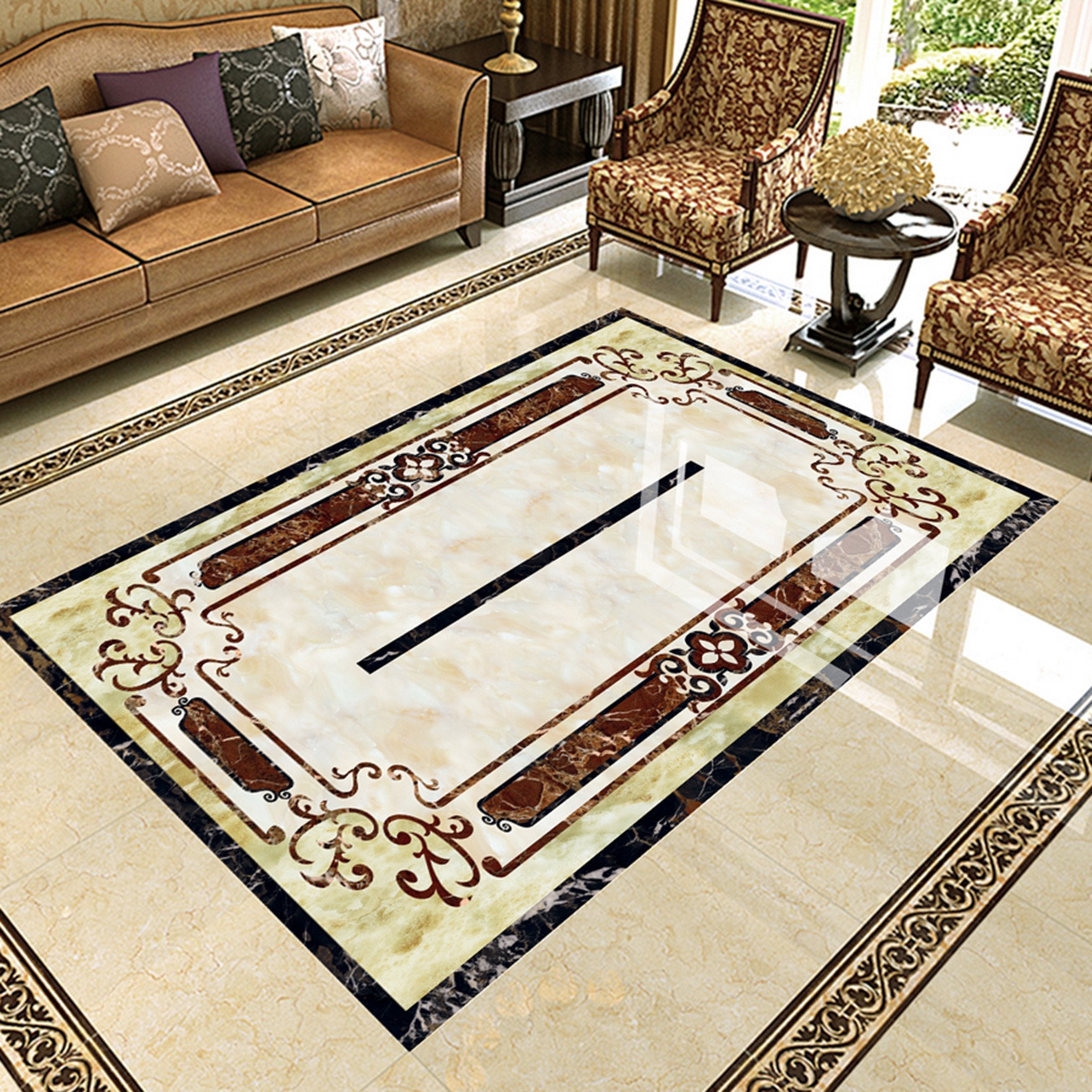 3D Marble Pattern WG333 Floor Mural Wallpaper AJ Wallpaper 2