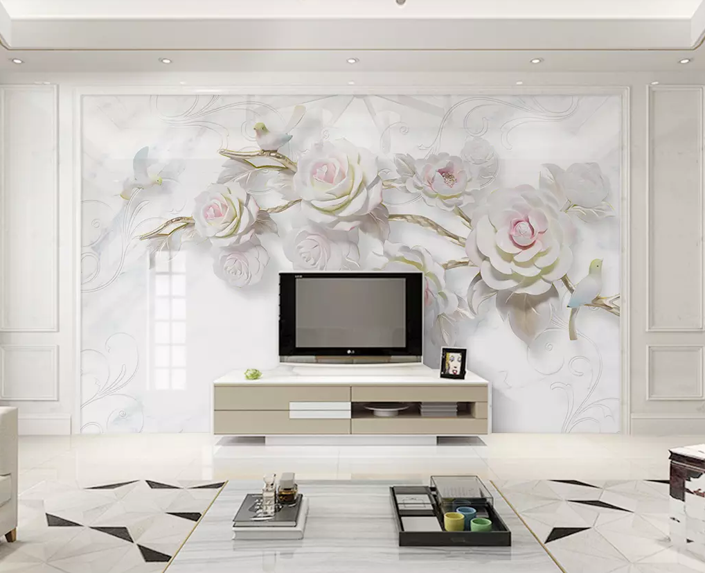 3D White Flower 267 Wallpaper AJ Wallpaper 2