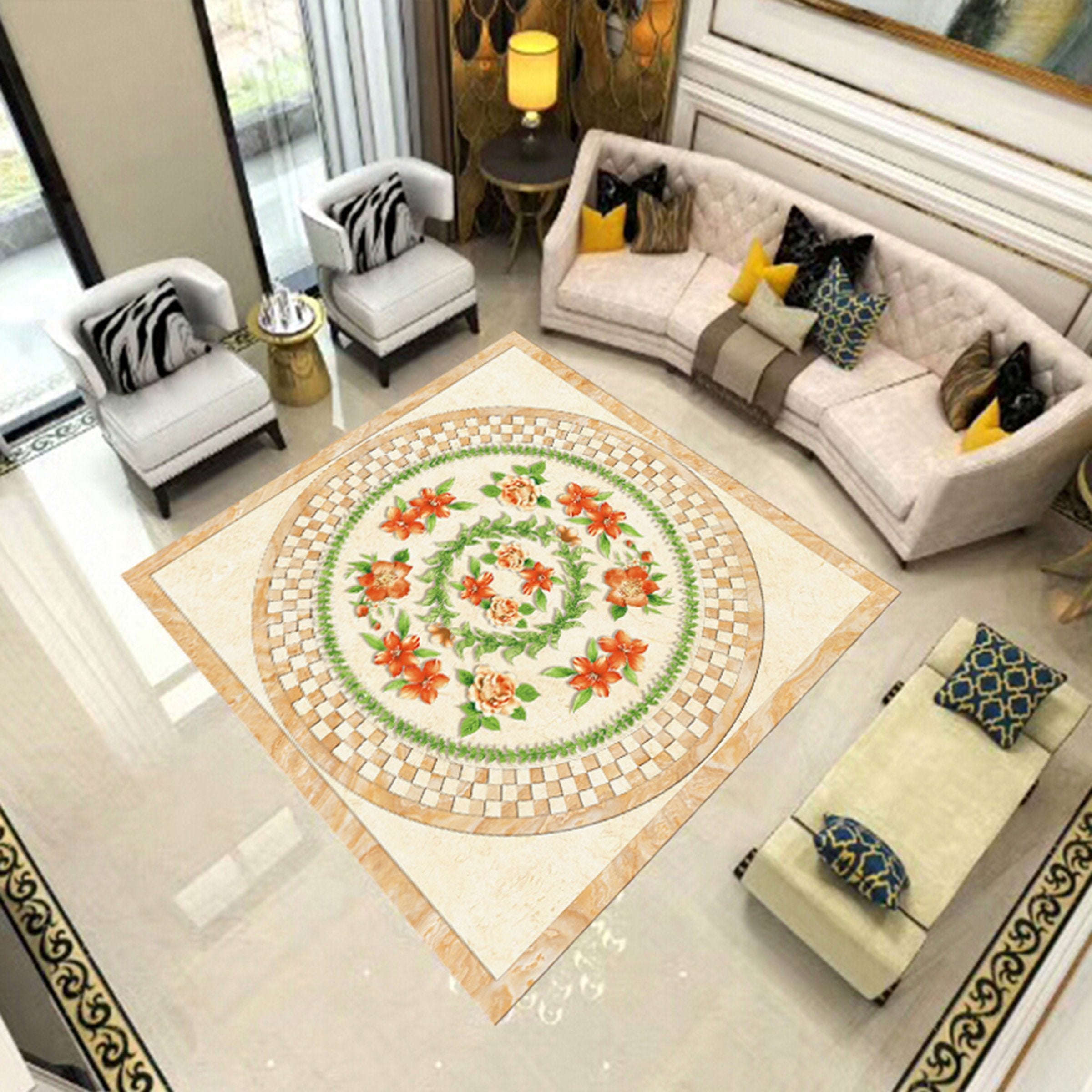 3D Red Flower WG510 Floor Mural Wallpaper AJ Wallpaper 2