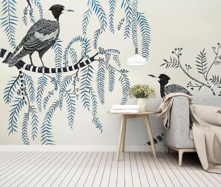 3D Swallow Leaves WG874 Wall Murals