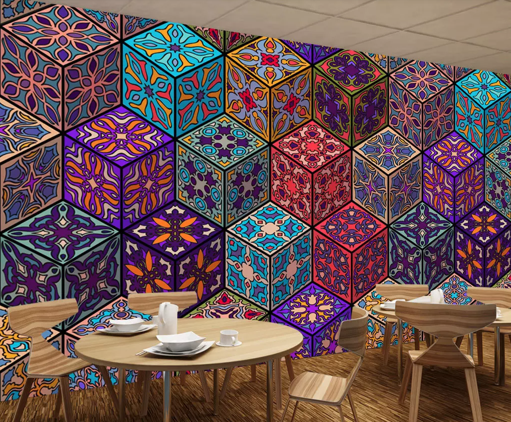 3D Stereoscopic Square Pattern 413 Wallpaper AJ Wallpaper 2