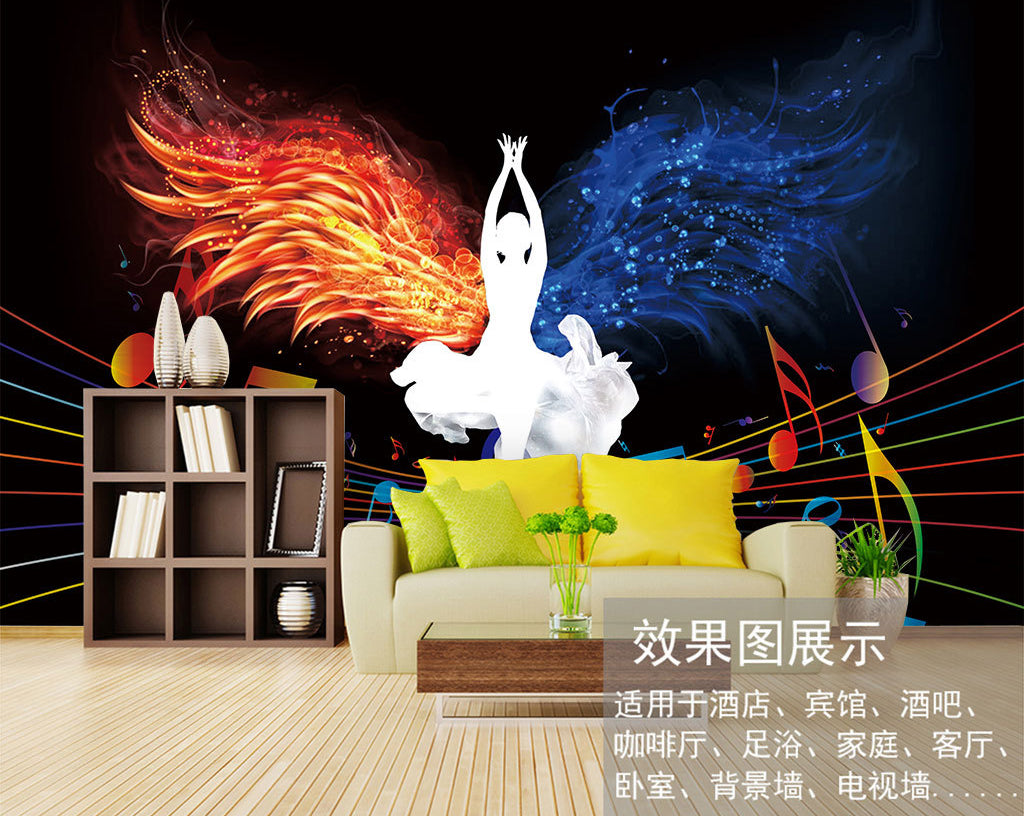 3D Ballet Wings WG181 Wall Murals