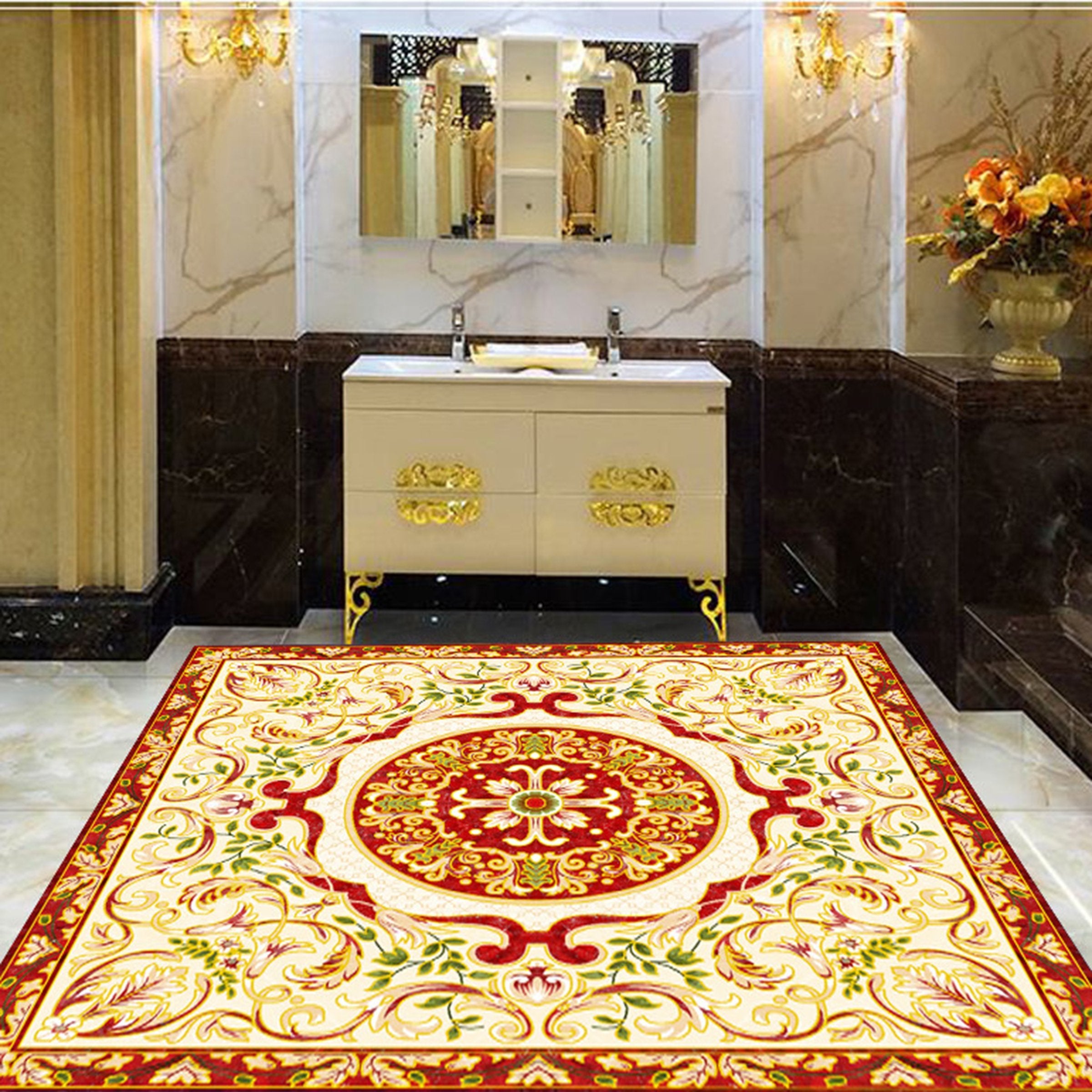 3D Round Marble Pattern WG355 Floor Mural Wallpaper AJ Wallpaper 2