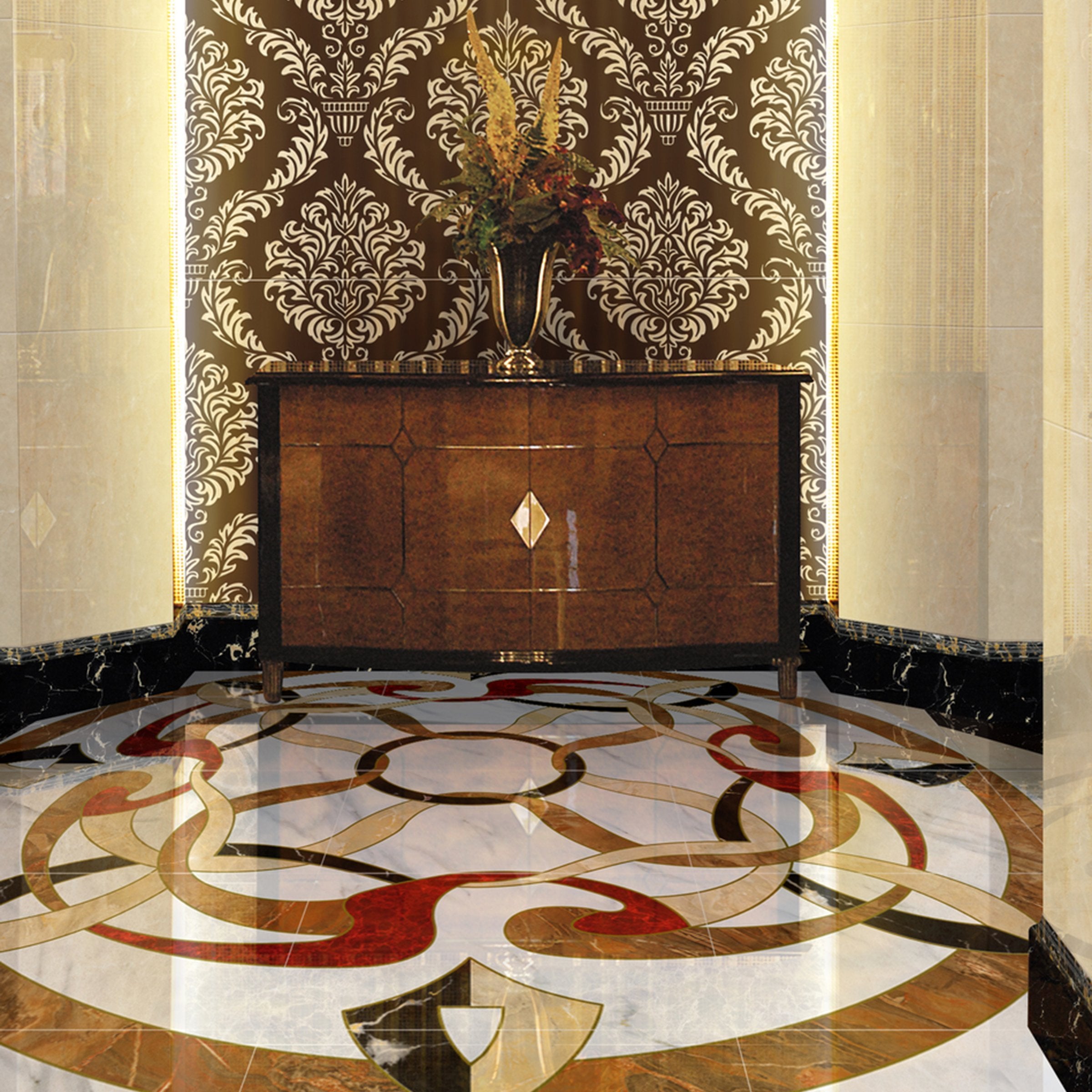 3D Round Marble Pattern WG349 Floor Mural Wallpaper AJ Wallpaper 2