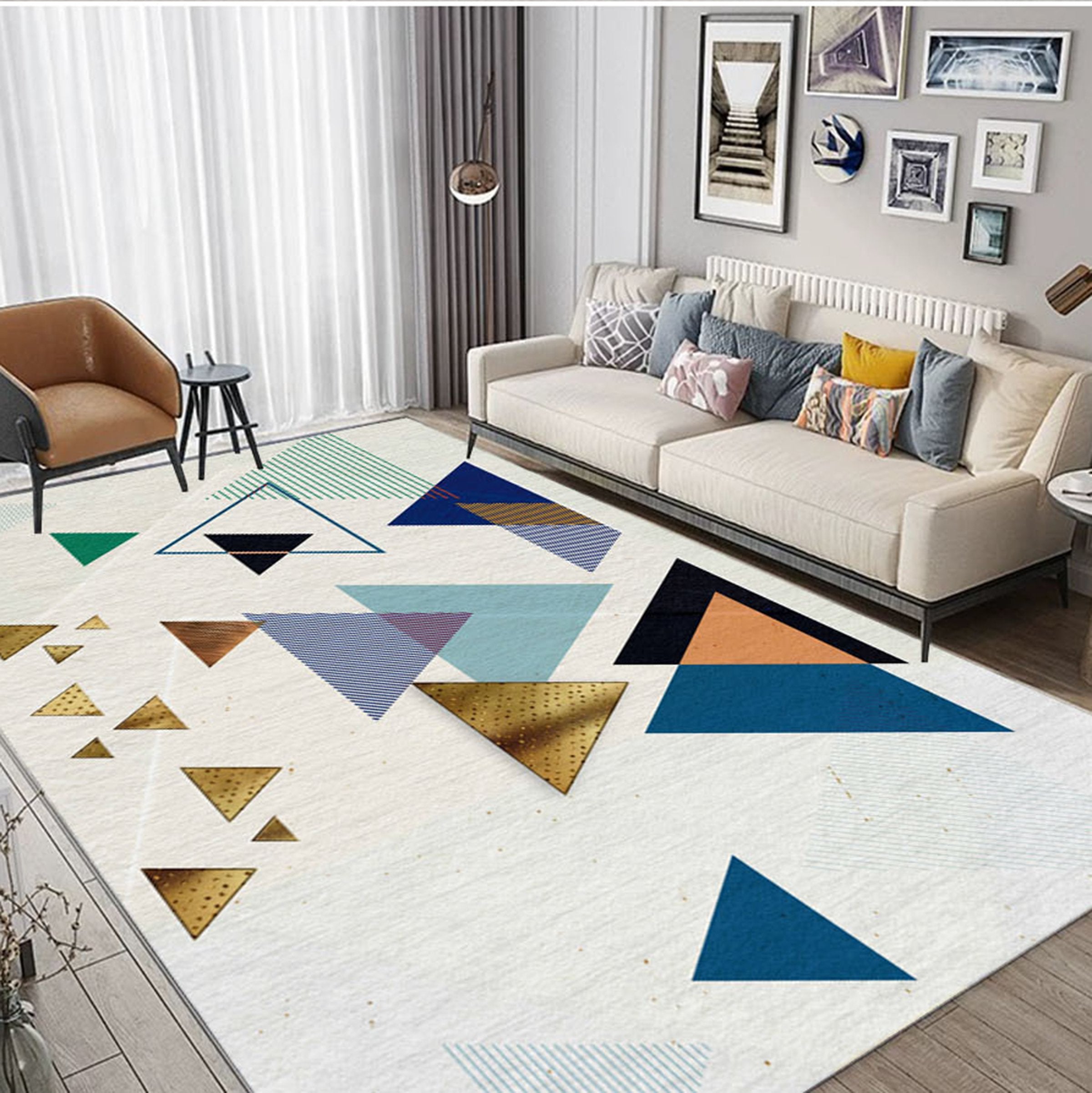 3D Colored Geometric Pattern WG489 Non Slip Rug Mat Mat AJ Creativity Home