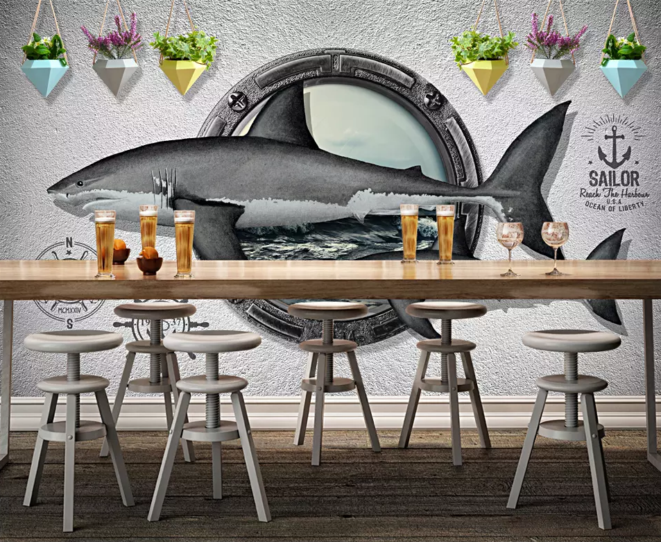 3D Doodle Shark Anchor 130 Wallpaper AJ Wallpaper 2