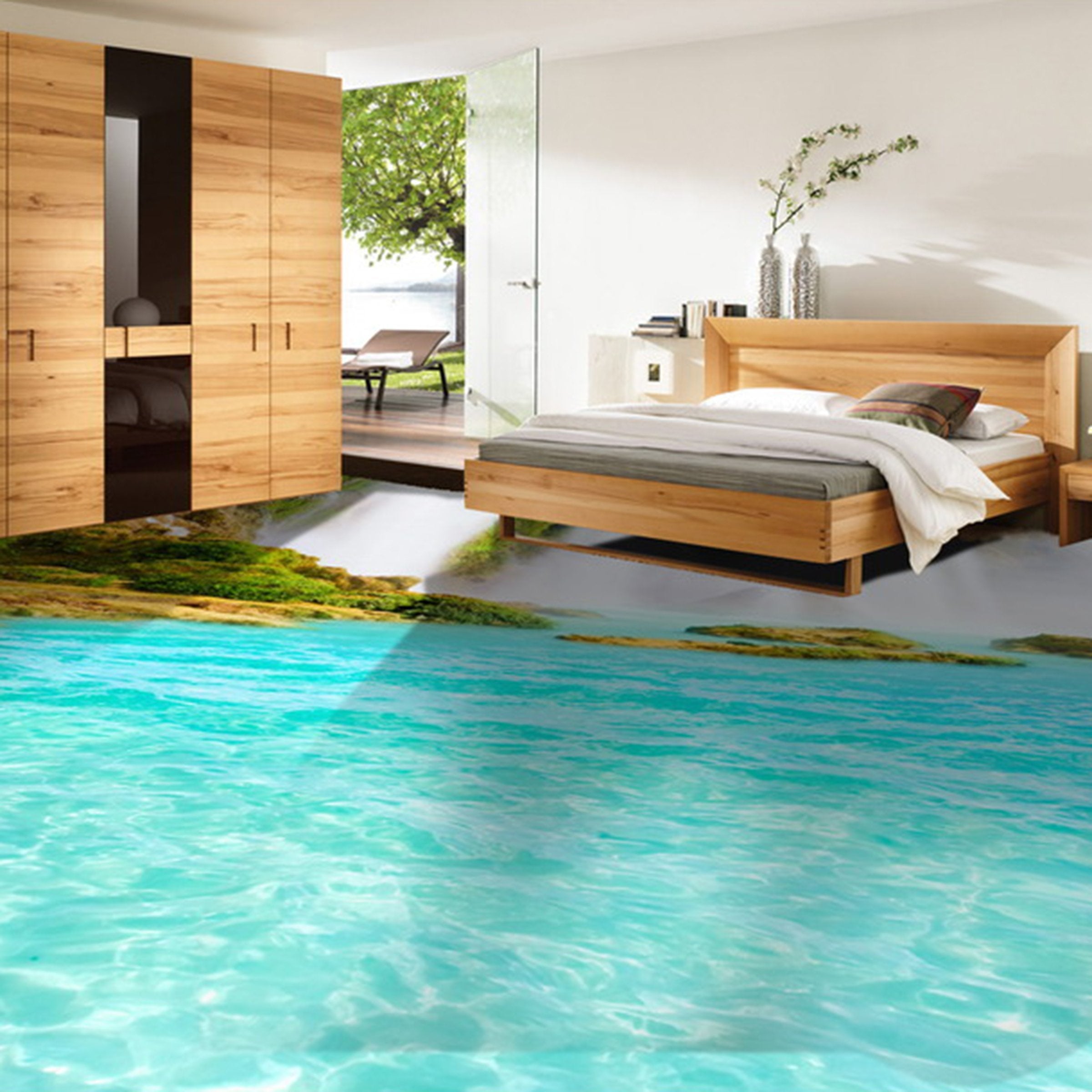 3D Blue Ocean Wave WG283 Floor Mural Wallpaper AJ Wallpaper 2