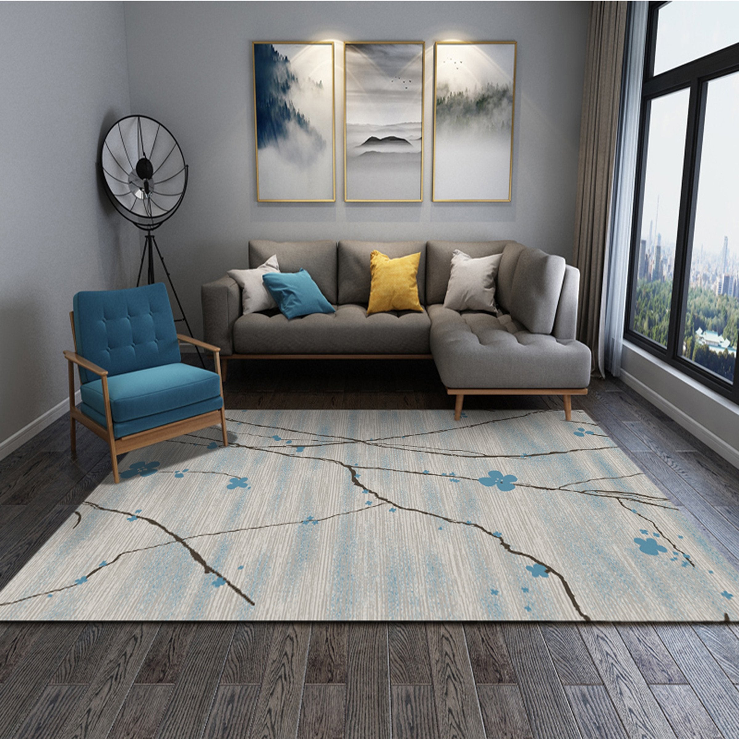 3D Branch Flower WG075 Non Slip Rug Mat Mat AJ Creativity Home