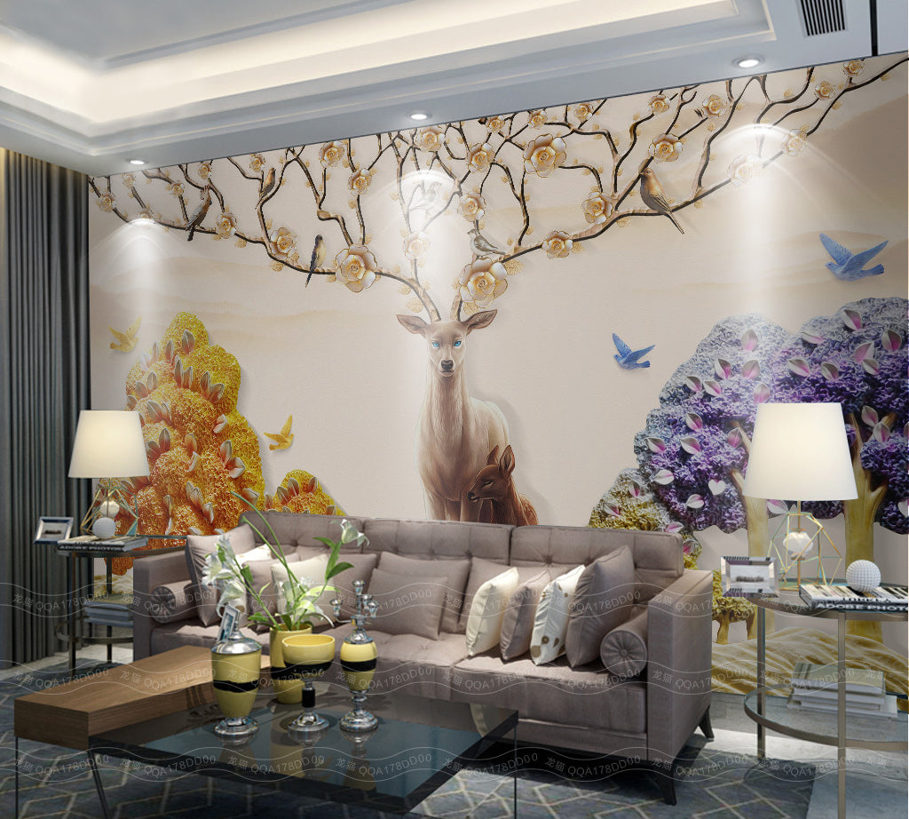 3D Orange Flower WG305 Wall Murals