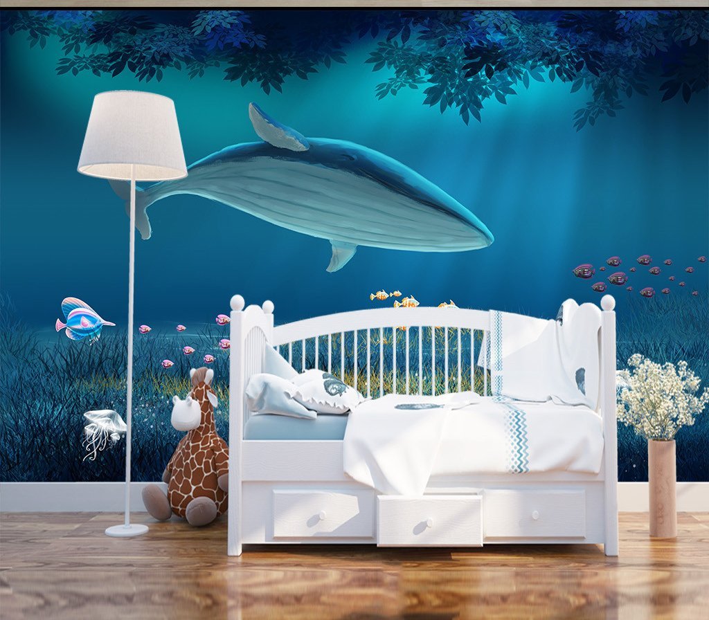 3D Deep Sea Shark 703 Wall Murals Wallpaper AJ Wallpaper 2