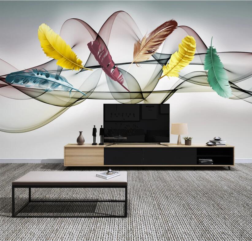 3D Color Feather Art WC2626 Wall Murals