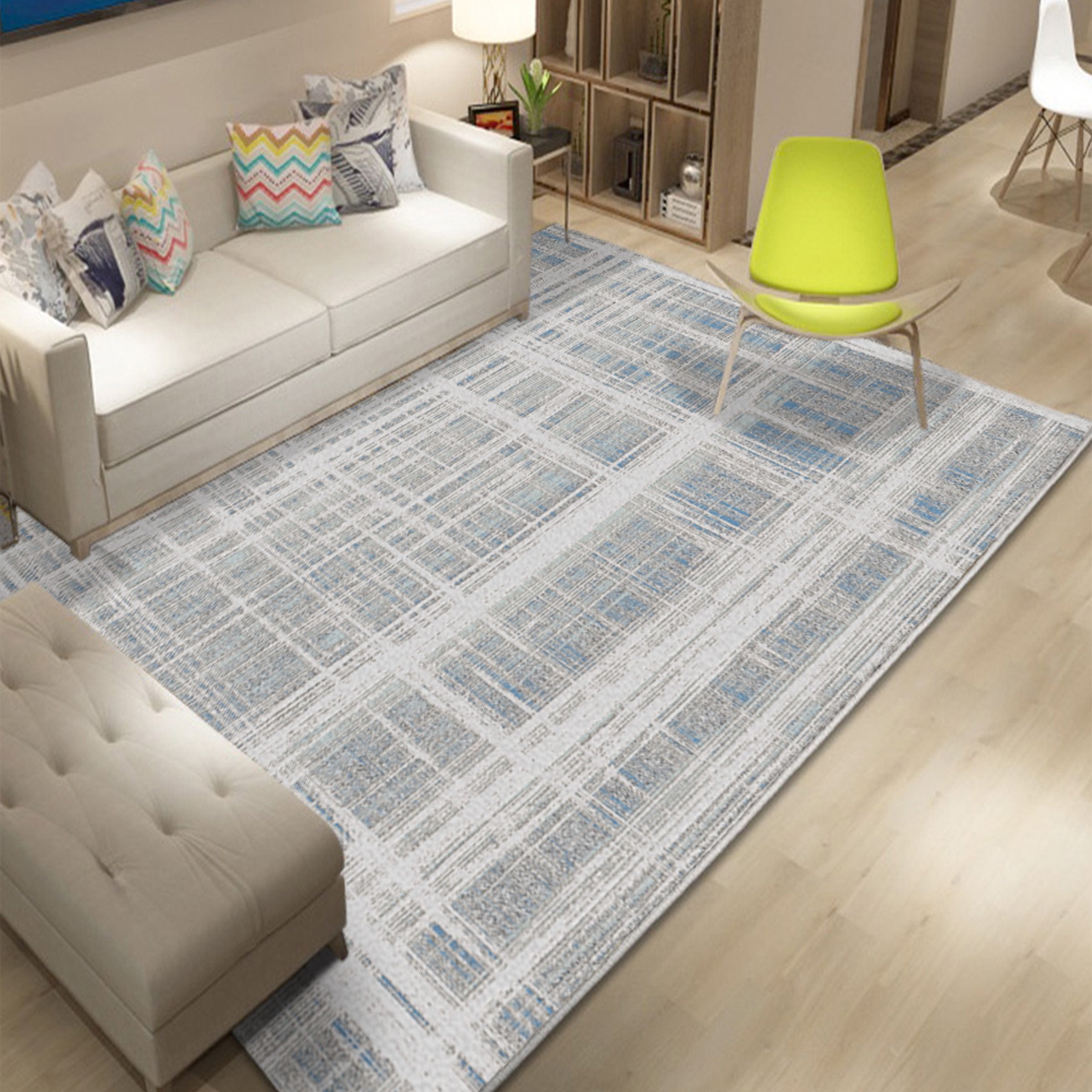 3D Gray Stripe WG092 Non Slip Rug Mat Mat AJ Creativity Home