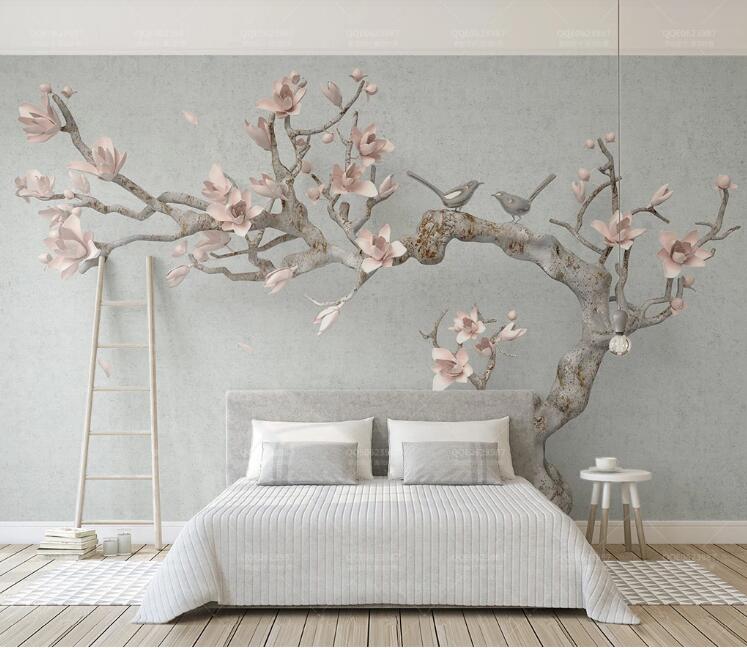 3D Pink Plum WC233 Wall Murals