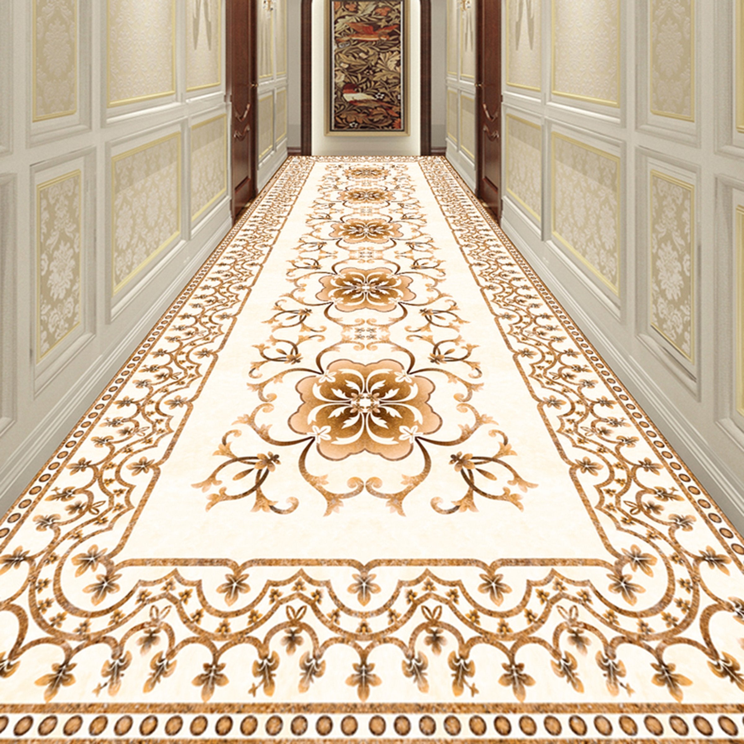 3D Marble Flower Pattern WG536 Floor Mural Wallpaper AJ Wallpaper 2