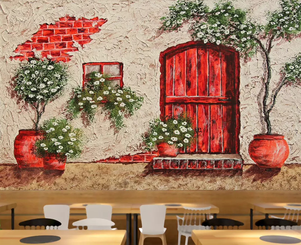 3D Redwood Door 363 Wallpaper AJ Wallpaper 2