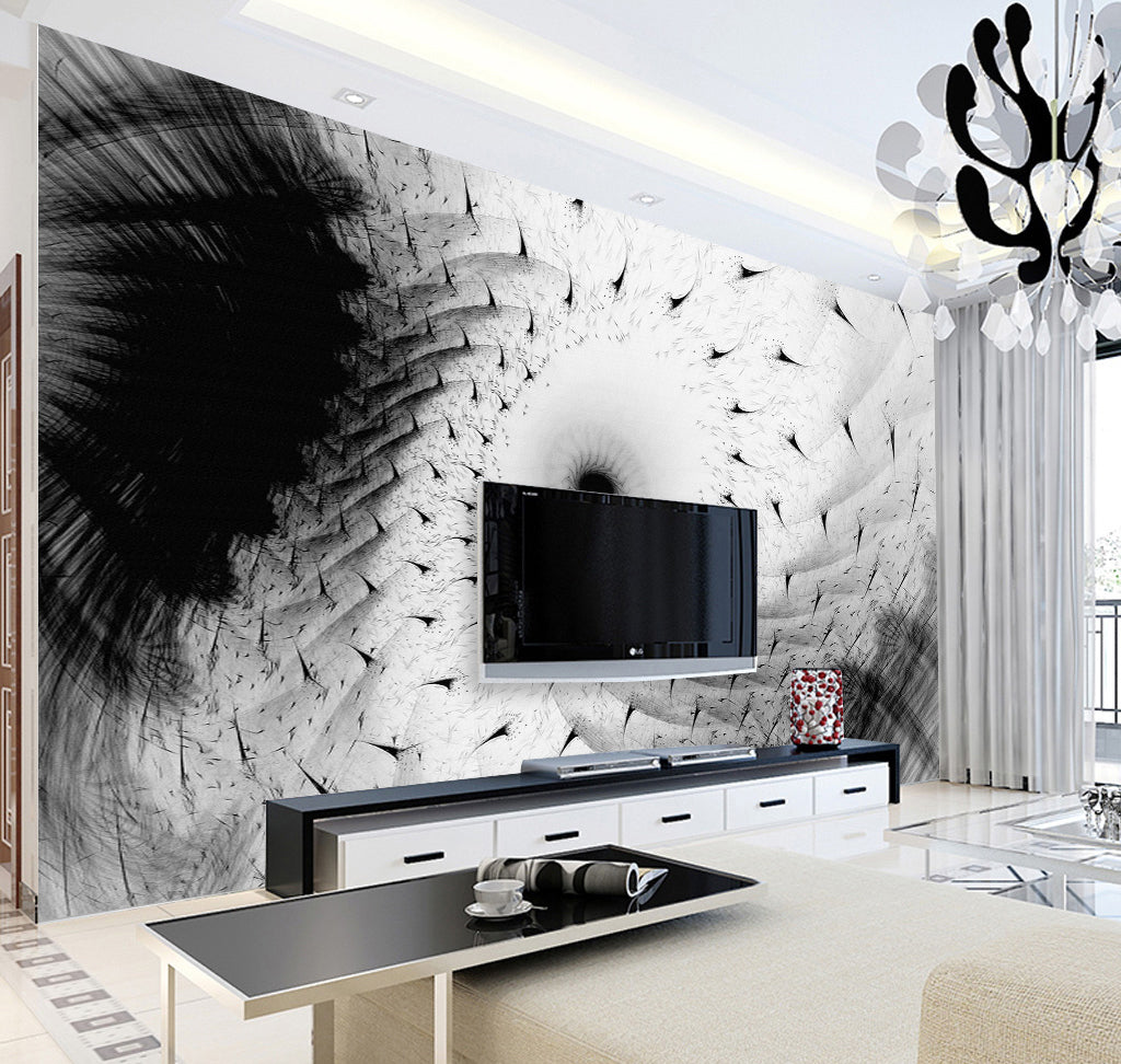 3D Black Dandel WG251 Wall Murals