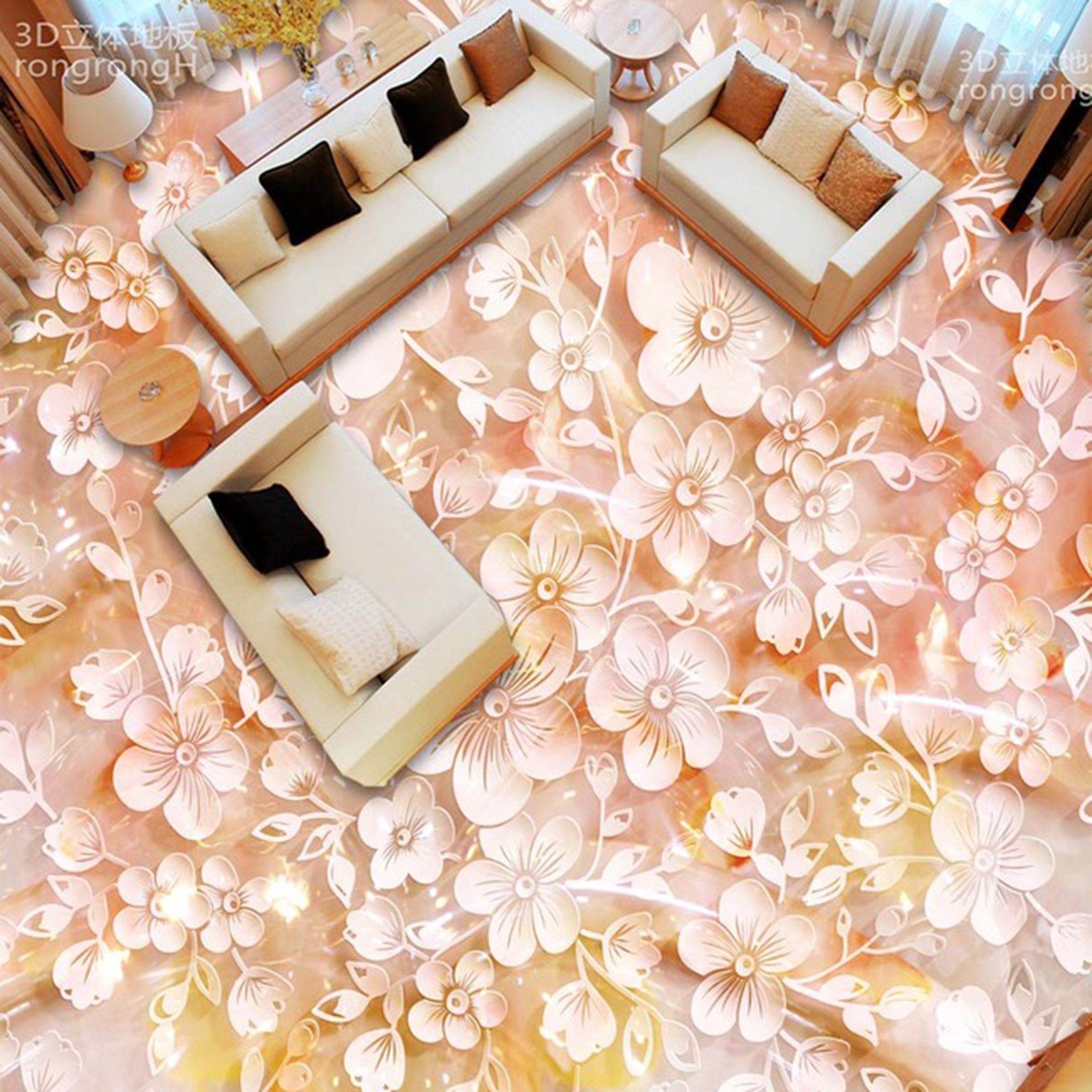 3D Cute Flowers WG274 Floor Mural Wallpaper AJ Wallpaper 2