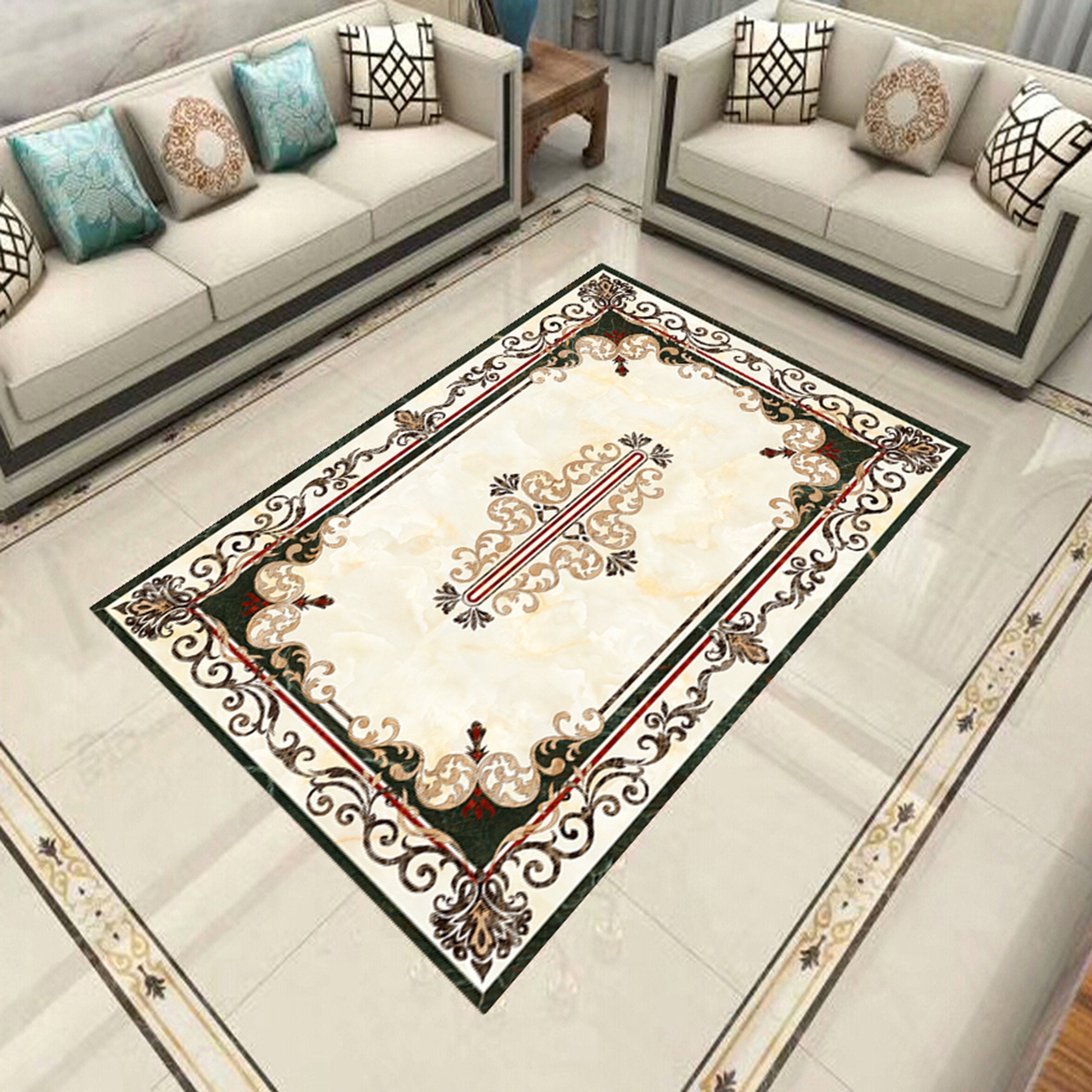 3D Black Pattern WG712 Floor Mural Wallpaper AJ Wallpaper 2