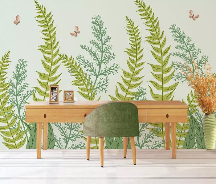 3D Green Plant WG22 Wall Murals Wallpaper AJ Wallpaper 2