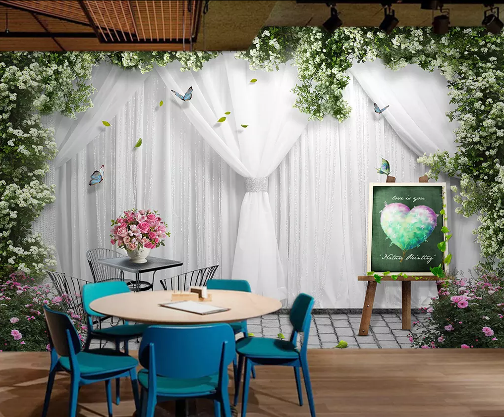 3D Flower Vine Butterfly 121 Wallpaper AJ Wallpaper 2