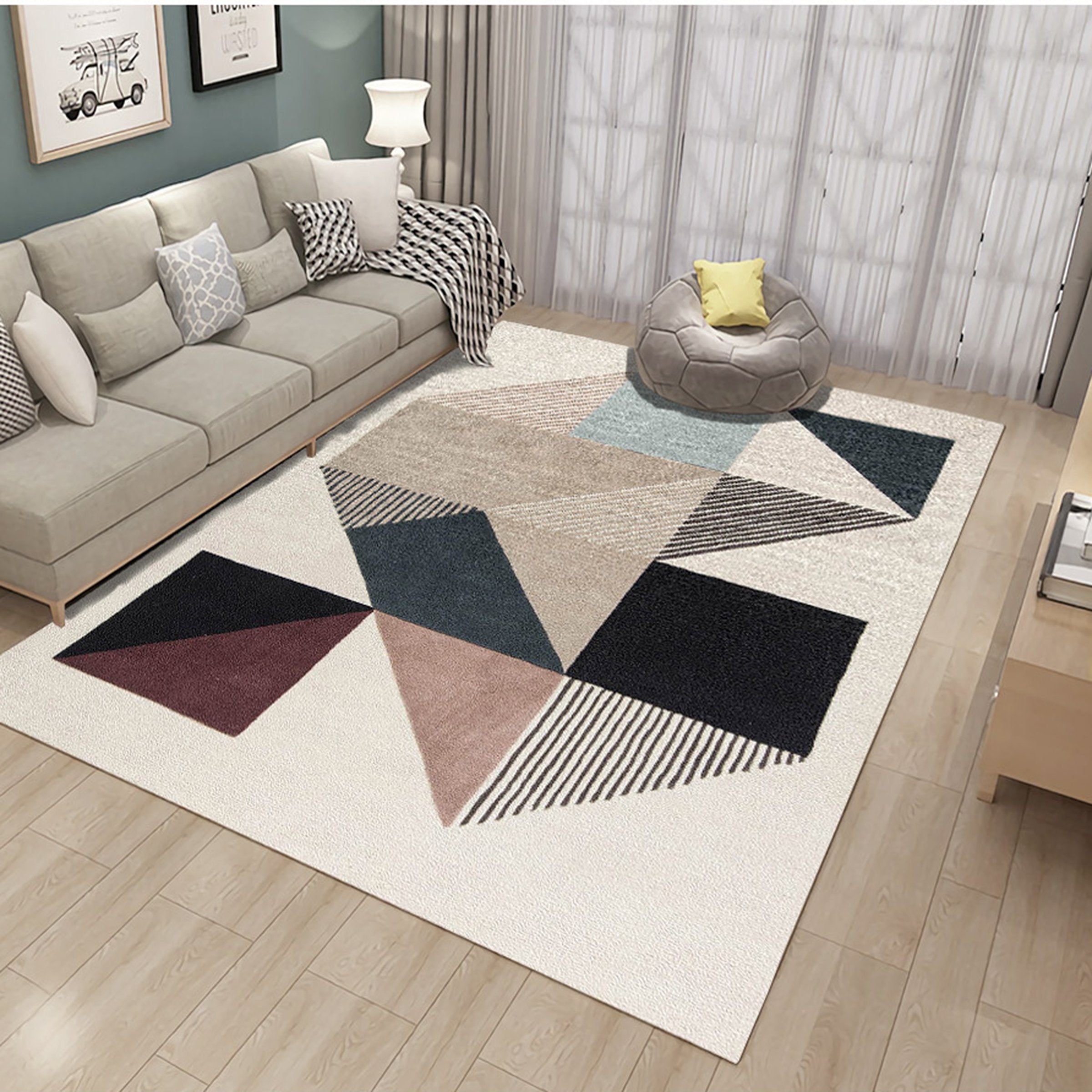 3D Gray Geometry WG032 Non Slip Rug Mat Mat AJ Creativity Home