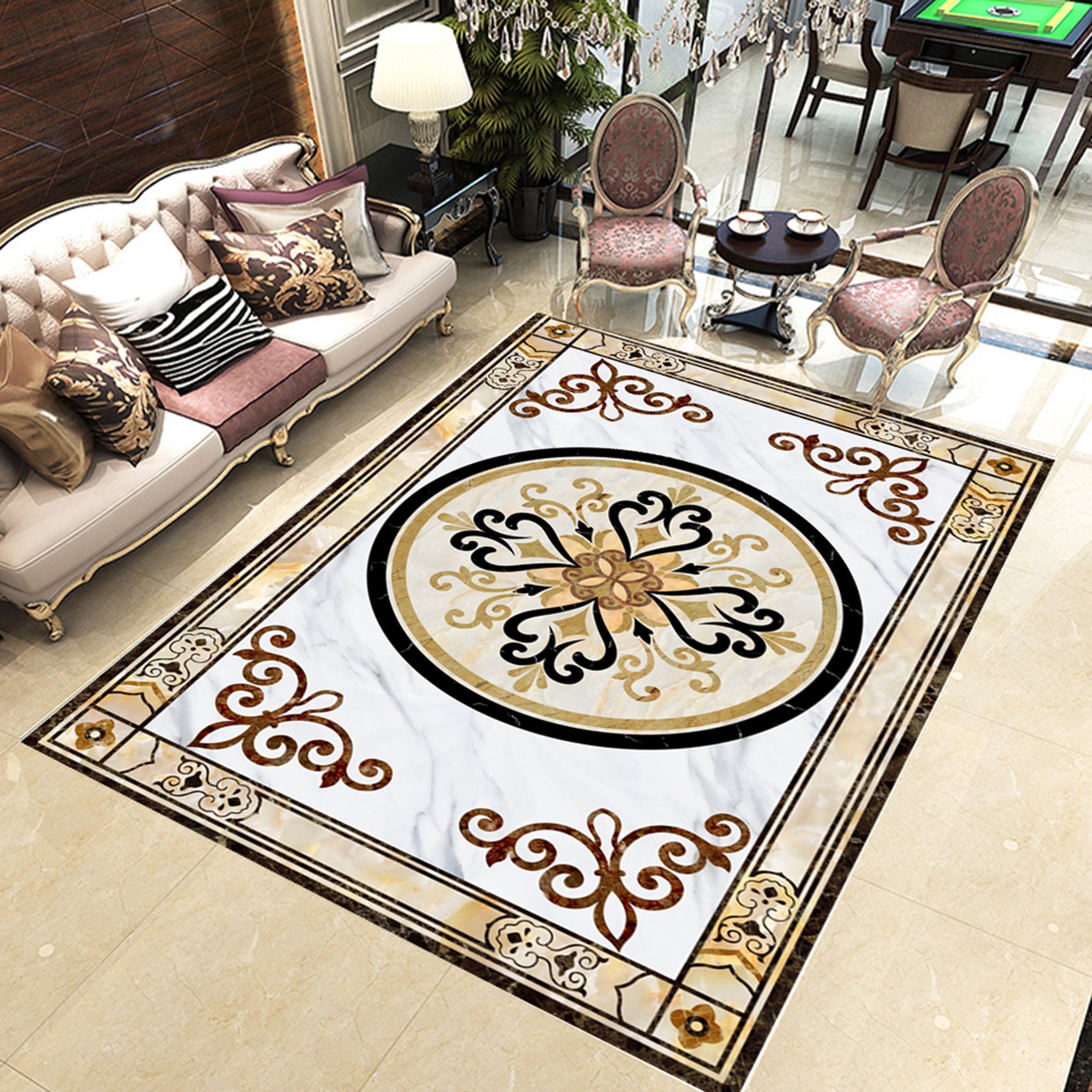 3D Black Round Heart WG521 Floor Mural Wallpaper AJ Wallpaper 2