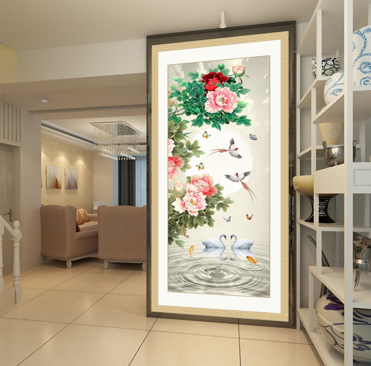 3D Water Flower Butterfly 392 Wallpaper AJ Wallpaper