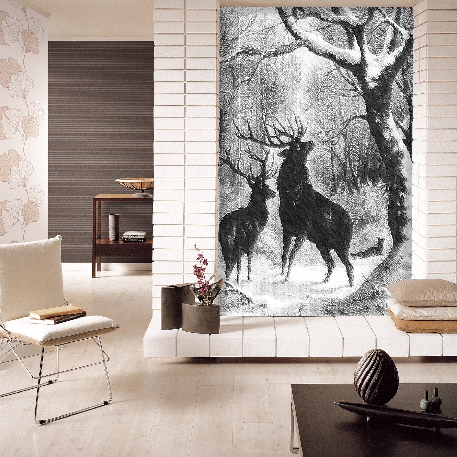 3D Forest Elk 1090 Wall Murals