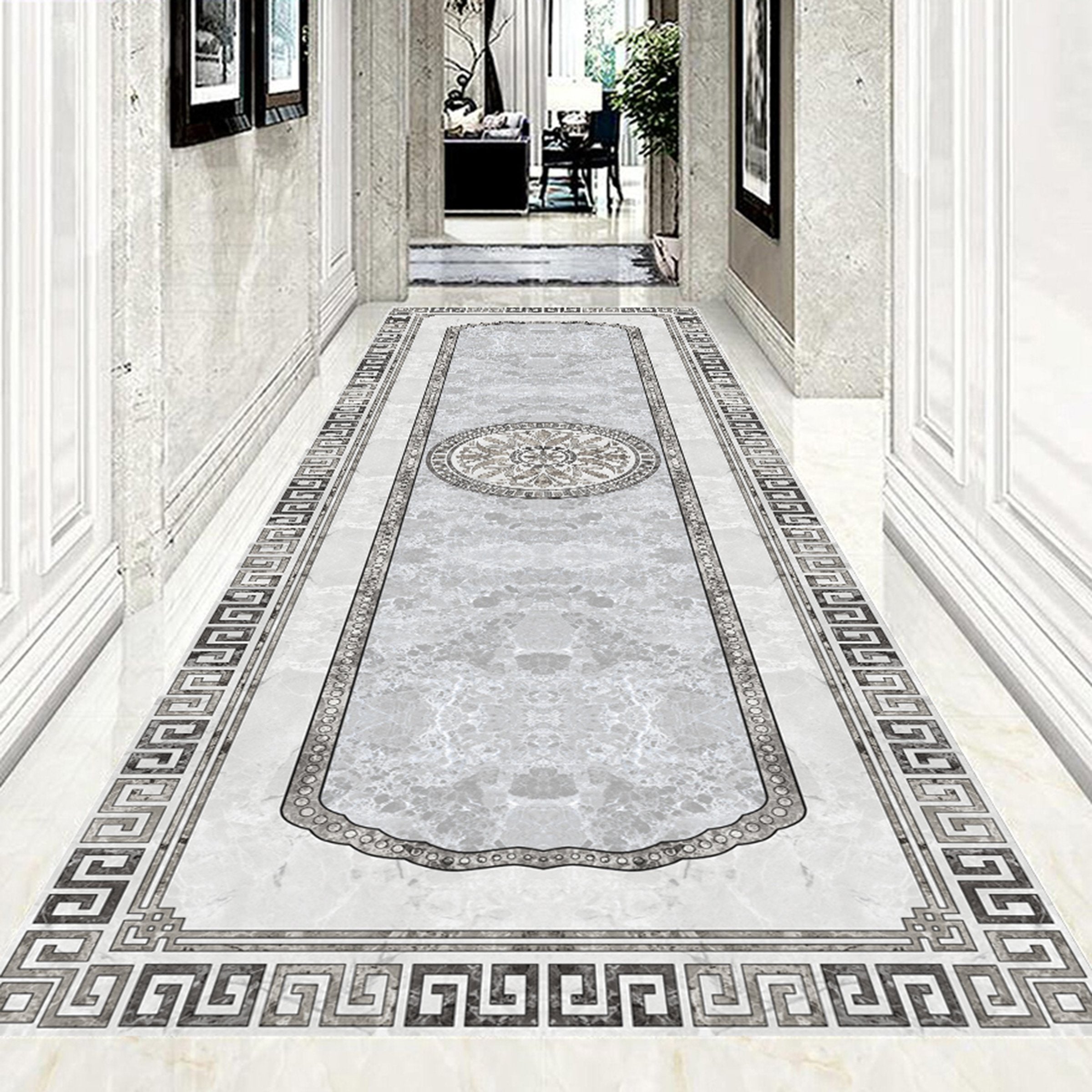 3D Black Pattern WG121 Floor Mural Wallpaper AJ Wallpaper 2