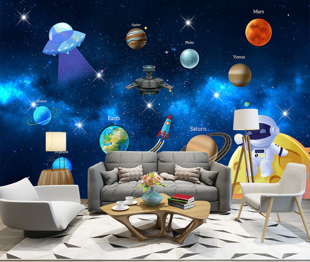 3D Planet Astronaut WC080 Wall Murals