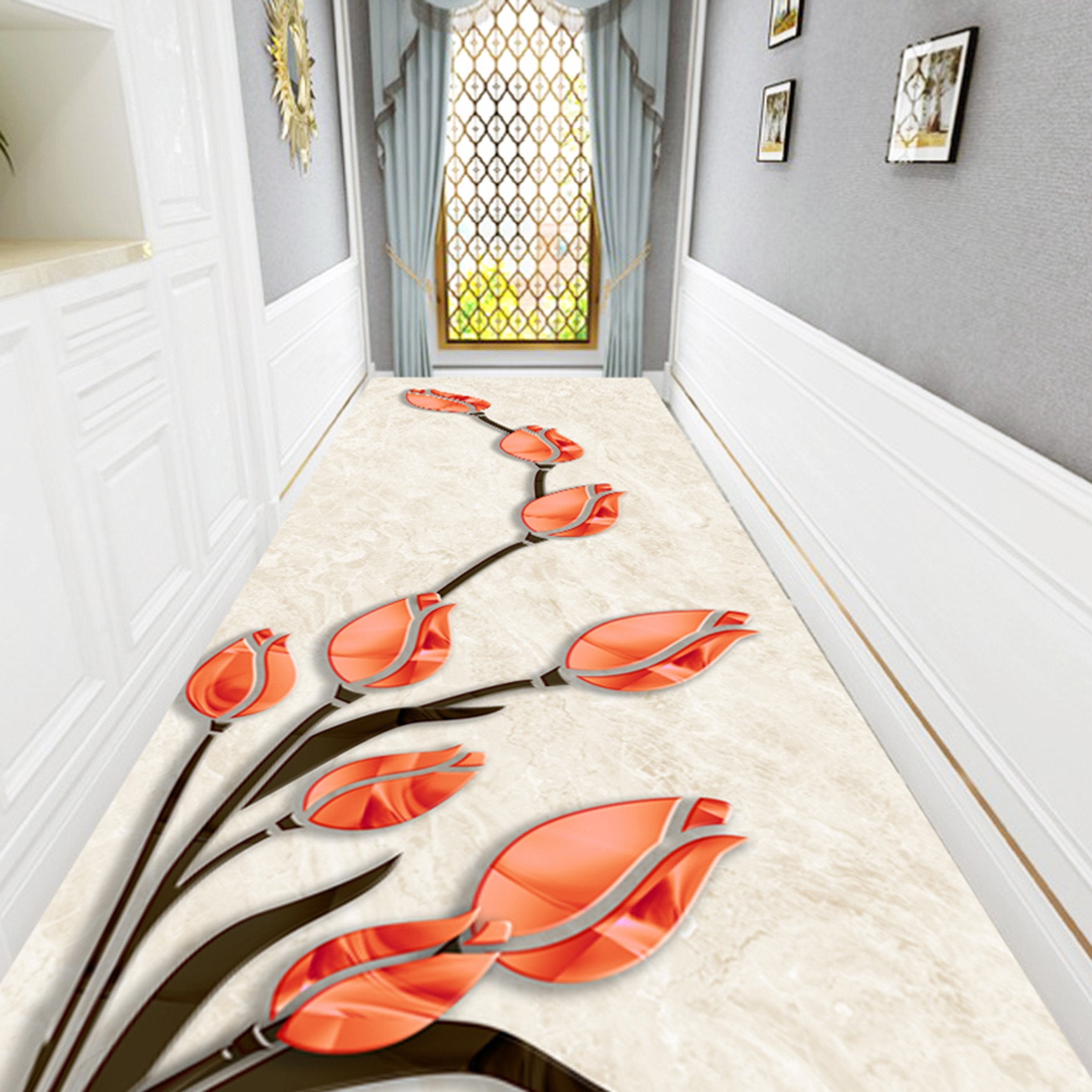 3D Red Lily WG738 Floor Mural Wallpaper AJ Wallpaper 2
