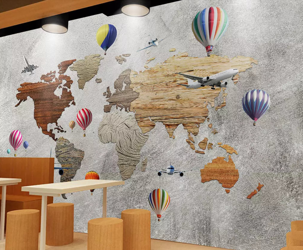 3D Wooden Map 187 Wallpaper AJ Wallpaper 2