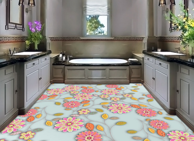 3D Spring Flowers 321 Floor Mural Wallpaper Murals Rug & Mat Print Epoxy waterproof bath floor