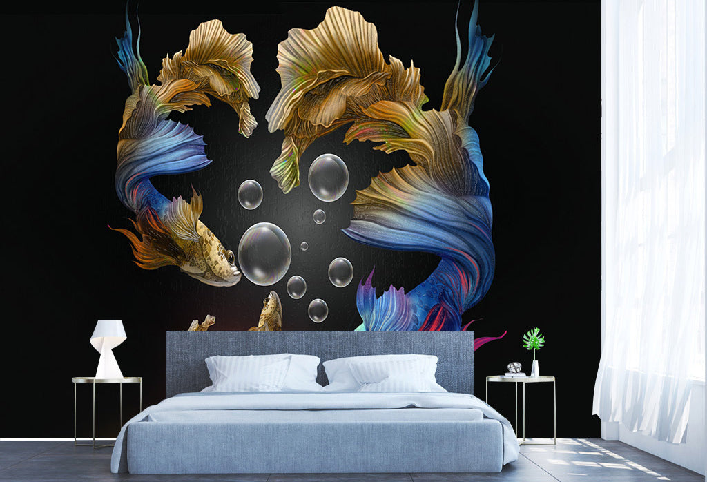 3D Fish Bubble WG238 Wall Murals