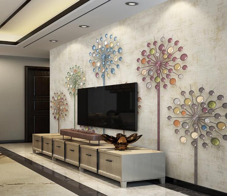 3D Diamond Dandelion WC227 Wall Murals