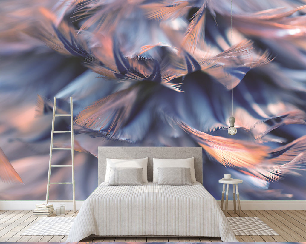 3D Purple Feather WG450 Wall Murals