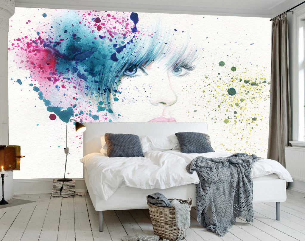 3D Painted Woman WG247 Wall Murals